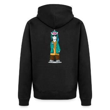 Cadeau de licorne de licorne de doigt du doigt puant - Veste à capuche bio Premium Unisexe - noir - Dos - Nico (187cm)