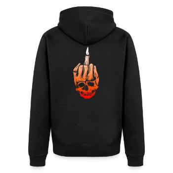 Crâne de doigt puant du majeur Fuck you - Veste à capuche bio Premium Unisexe - noir - Dos - Nico (187cm)