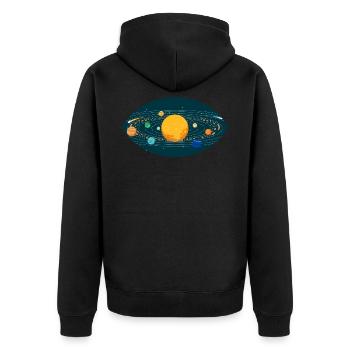 Planètes système solaire soleil oeil terre espace - Veste à capuche bio Premium Unisexe - noir - Dos - Nico (187cm)