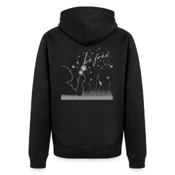 Sois libre! Fleurs de Blowball de pissenlit sucré - Veste à capuche bio Premium Unisexe - noir - Dos - Nico (187cm)