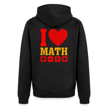 I love Math - I love math Math Heart Love - Unisex Premium Organic Zip Hoodie - black - Back - Nico (187cm)