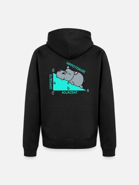 Hippoténuse math maths professeur de mathématiques blague - Veste à capuche bio Premium Unisexe - noir