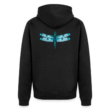 Realistic dragonfly insect photography gift - Unisex Premium Organic Zip Hoodie - black - Back - Nico (187cm)