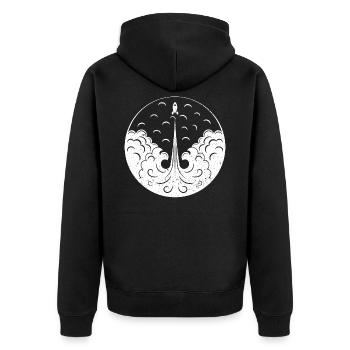 Univers spatial de lancement de fusée sur les planètes - Veste à capuche bio Premium Unisexe - noir - Dos - Nico (187cm)