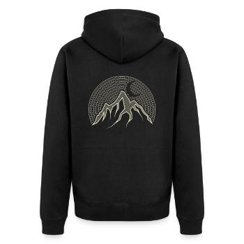 Abstract mountain camping illustration gift - Unisex Premium Organic Zip Hoodie - black - Back - Nico (187cm)