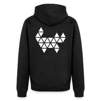 Geometric triangle abstract cat illustration - Unisex Premium Organic Zip Hoodie - black - Back - Nico (187cm)