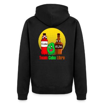 Team Cuba Libre Rum Cola Party Longdrink Getränk - Unisex Premium Bio Zip Hoodie - Schwarz - Hinten - Nico (187cm)