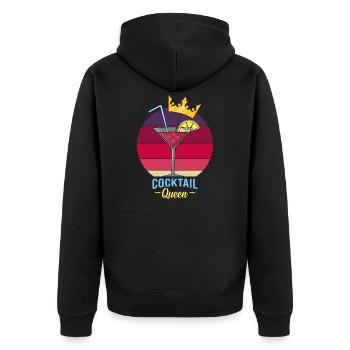 Cocktail Queen Party Hard avec Couronne Cosmopolitan - Veste à capuche bio Premium Unisexe - noir - Dos - Nico (187cm)