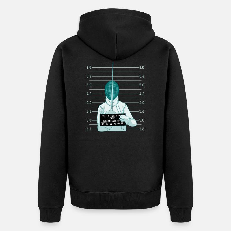 Escrime avec arrestation d'épée - Veste à capuche bio Premium Unisexe - noir