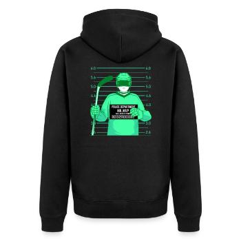 Eishockey Hockey Schlittschuh - Unisex Premium Bio Zip Hoodie - Schwarz - Hinten - Nico (187cm)