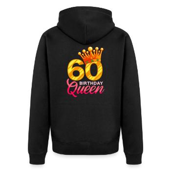 60e anniversaire de la reine anniversaire - Veste à capuche bio Premium Unisexe - noir - Dos - Nico (187cm)