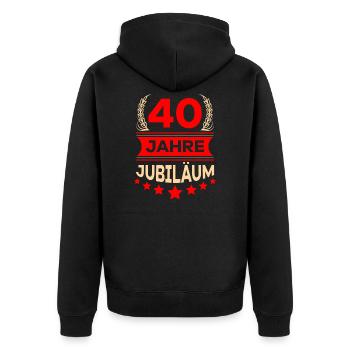 40 Dienstjubiläum 40 Dienst Jahre Geschenk - Unisex Premium Bio Zip Hoodie - Schwarz - Hinten - Nico (187cm)