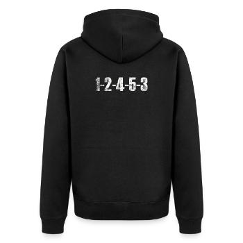 5 Zylinder Motor Spruch Auto Mechaniker Geschenk - Unisex Premium Bio Zip Hoodie - Schwarz - Hinten - Nico (187cm)