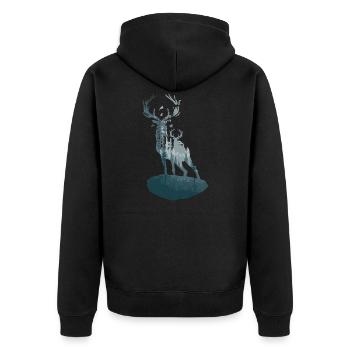 Cerf cerf silhouette conception animale - Veste à capuche bio Premium Unisexe - noir - Dos - Nico (187cm)