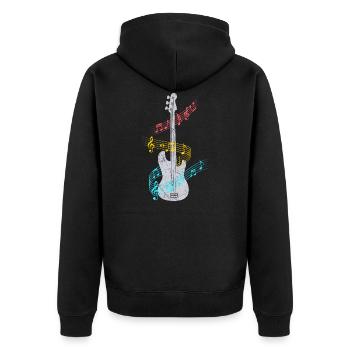 Guitare basse guitare électrique - Veste à capuche bio Premium Unisexe - noir - Dos - Nico (187cm)