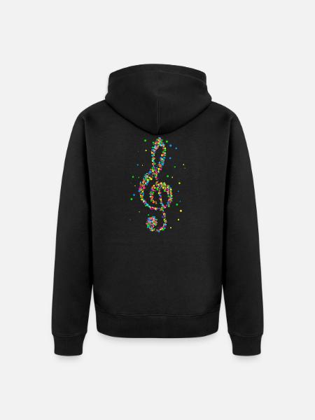 Musique clé de sol musicien clé de sol - Veste à capuche bio Premium Unisexe - noir