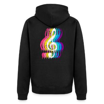 Musicien clef clé de sol musique - Veste à capuche bio Premium Unisexe - noir - Dos - Nico (187cm)