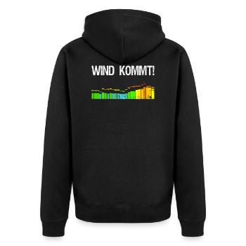 Wind kommt Kiter Surfer Spruch Kitesurfer Geschenk - Unisex Premium Bio Zip Hoodie - Schwarz - Hinten - Nico (187cm)