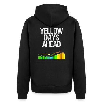 Kite Surf Spruch Yellow Days Windsurfen Geschenk - Unisex Premium Bio Zip Hoodie - Schwarz - Hinten - Nico (187cm)