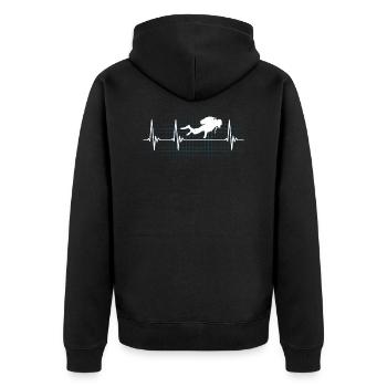 Cadeau de pouls de rythme cardiaque de plongeur - Veste à capuche bio Premium Unisexe - noir - Dos - Nico (187cm)