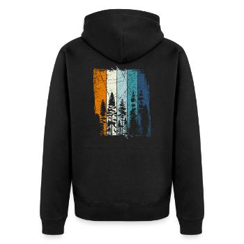 Travailleur de tronçonneuses de bûcheron forestier rétro - Veste à capuche bio Premium Unisexe - noir - Dos - Nico (187cm)