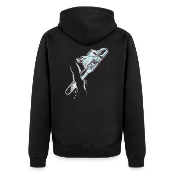 Chainsaw chainsaw for lumberjacks - Unisex Premium Organic Zip Hoodie - black - Back - Nico (187cm)