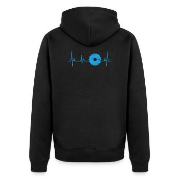 Heartbeat Artisan Carpenter Carpenter Wood Construction - Unisex Premium Organic Zip Hoodie - black - Back - Nico (187cm)