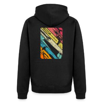 Artisans outil vintage design cadeau rétro - Veste à capuche bio Premium Unisexe - noir - Dos - Nico (187cm)