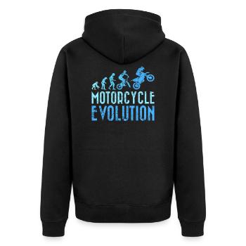 Motocycliste Evolution Homme Développement - Veste à capuche bio Premium Unisexe - noir - Dos - Nico (187cm)