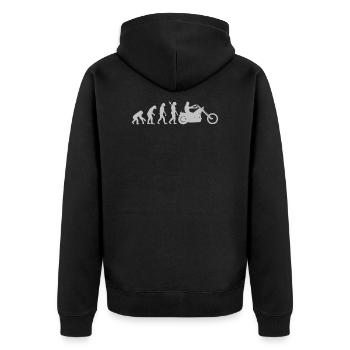Motocycliste évolution évolution hommes grand-père - Veste à capuche bio Premium Unisexe - noir - Dos - Nico (187cm)