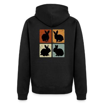Vintage lapin lapin retro rongeur cadeau - Veste à capuche bio Premium Unisexe - noir - Dos - Nico (187cm)