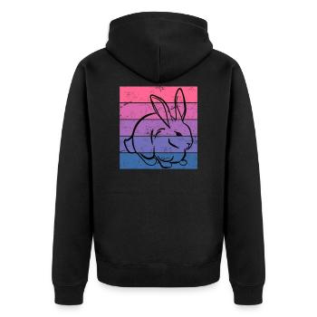 Kaninchen Frauen Geschenk Retro Hase Haustier - Unisex Premium Bio Zip Hoodie - Schwarz - Hinten - Nico (187cm)