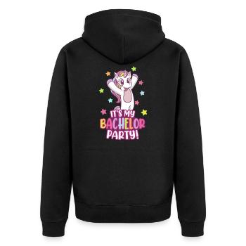 It's my Bachelor Party Bachelor 2021 Graduation - Unisex Premium Organic Zip Hoodie - black - Back - Nico (187cm)