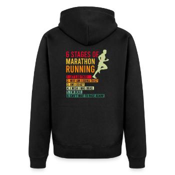 Marathon course cadeau 6 étapes demi-marathon - Veste à capuche bio Premium Unisexe - noir - Dos - Nico (187cm)