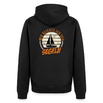 Segelboot Spruch mir reichts gehe segeln Yacht - Unisex Premium Bio Zip Hoodie - Schwarz - Hinten - Nico (187cm)