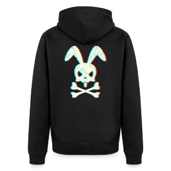 Skull Rabbit Gangster Sign Skeleton - Unisex Premium Organic Zip Hoodie - black - Back - Nico (187cm)