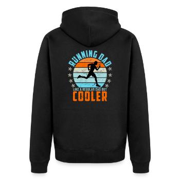 Running papa père cadeau sort marathon course - Veste à capuche bio Premium Unisexe - noir - Dos - Nico (187cm)