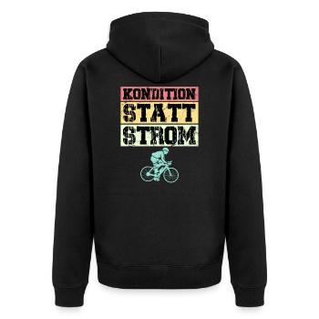 Radrennen Spruch Fahrradfahrer Fahrrad - Unisex Premium Bio Zip Hoodie - Schwarz - Hinten - Nico (187cm)