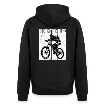 VTT Cyclisme VTT Retro Vintage - Veste à capuche bio Premium Unisexe - noir - Dos - Nico (187cm)