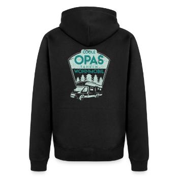Coole Opas fahren Wohnmobil Camper Camping Spruch - Unisex Premium Bio Zip Hoodie - Schwarz - Hinten - Nico (187cm)
