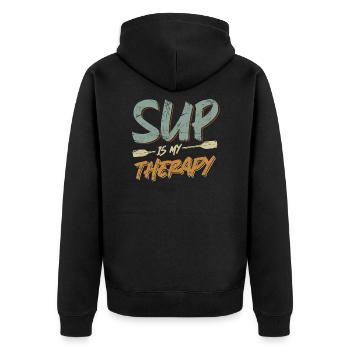 SUP Stand up Paddle Sort SUP is my therapy - Veste à capuche bio Premium Unisexe - noir - Dos - Nico (187cm)