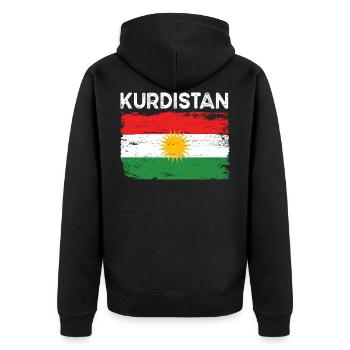 Kurdistan Kurdisch Kurdistan Shirt Lustig Kurdista - Unisex Premium Bio Zip Hoodie - Schwarz - Hinten - Nico (187cm)