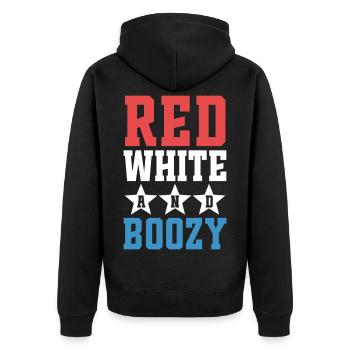 Rouge, Blanc et Alcoolisé - Veste à capuche bio Premium Unisexe - noir - Dos - Nico (187cm)