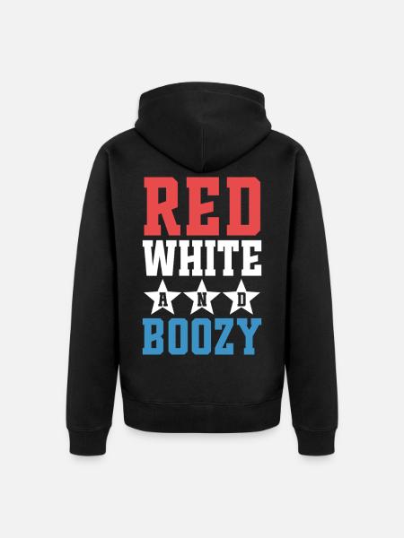 Red White and Boozy - Unisex Premium Organic Zip Hoodie - black