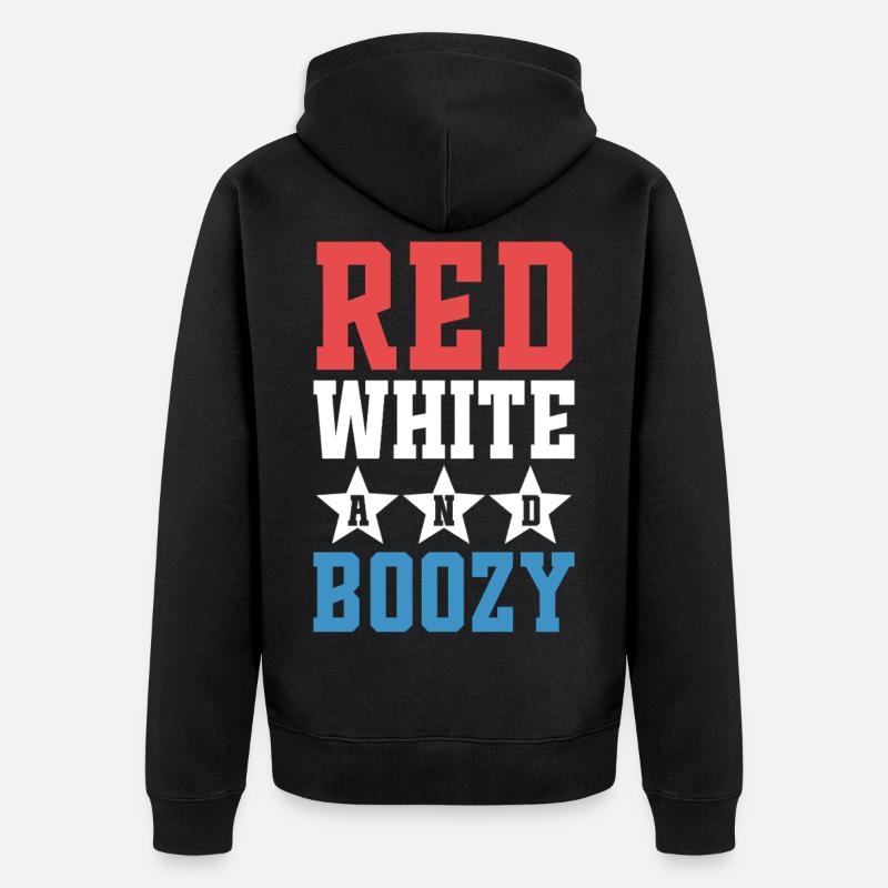 Rouge, Blanc et Alcoolisé - Veste à capuche bio Premium Unisexe - noir