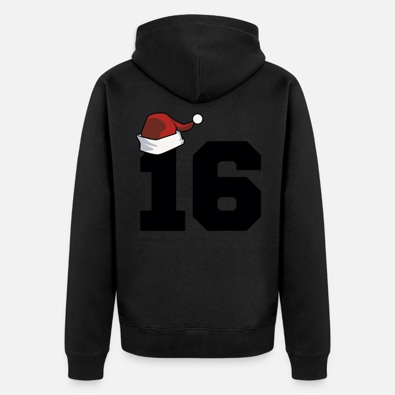 16 Numéro Noël - Veste à capuche bio Premium Unisexe - noir