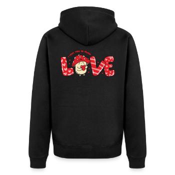 Amour Coeur Champignon En Amour Disant Couples La Saint-Valentin - Veste à capuche bio Premium Unisexe - noir - Dos - Nico (187cm)