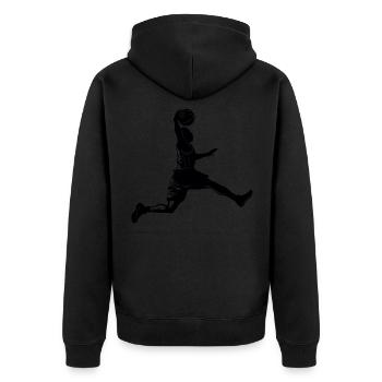 Basketball Silhouette - Unisex Premium Organic Zip Hoodie - black - Back - Nico (187cm)
