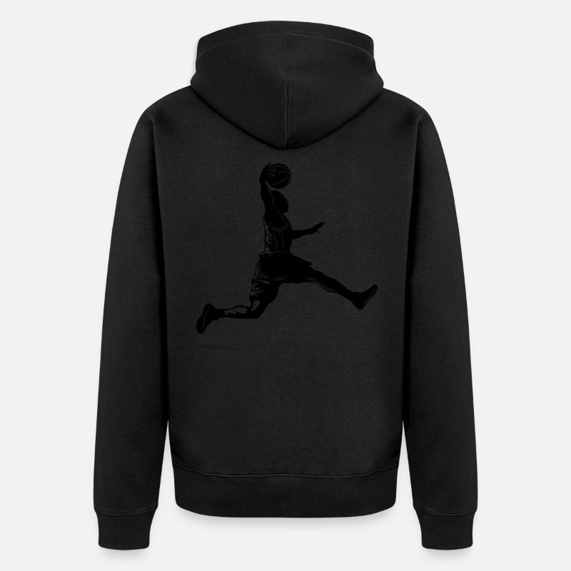 Silhouette de basket-ball - Veste à capuche bio Premium Unisexe - noir