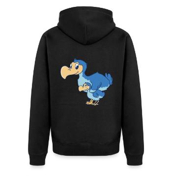 Dodo Bird Family - Unisex Premium Organic Zip Hoodie - black - Back - Nico (187cm)